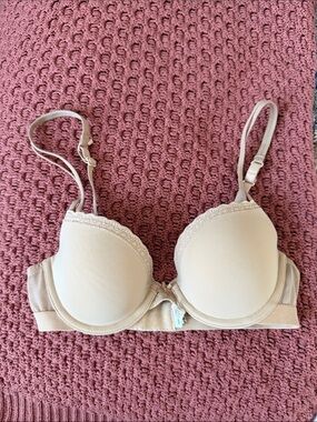 aerie Lace-Trim Padded Bra - Beige